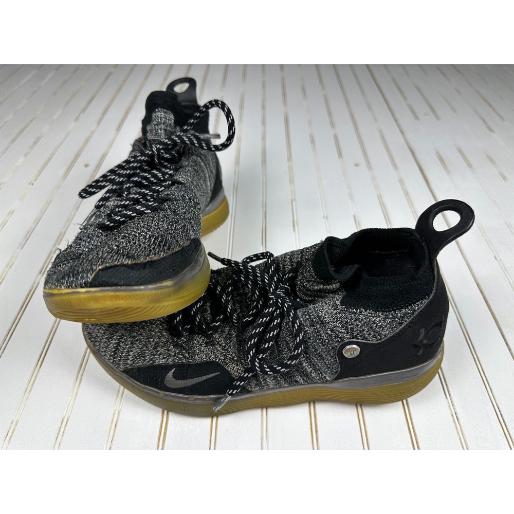 Nike KD 11 AO2604-004 Mens 8.5 Black Grey Flyknit Basketball Shoes React Zoom